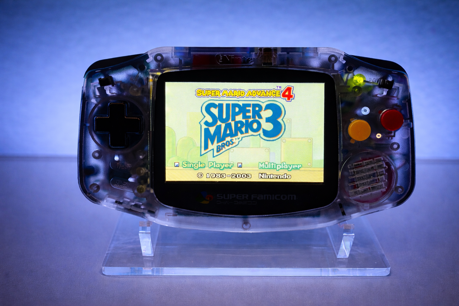 Game Boy Advance Mirror Clear Famicom Edition mit IPS Display – Bild 2