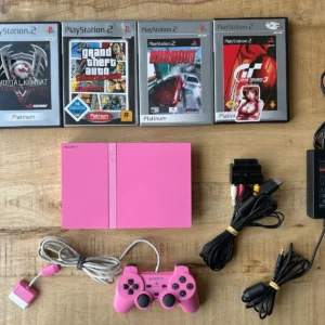 Sony PlayStation 2 PS2 Konsole Pink mit HDMI + 5 Spiele Paket