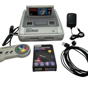 Super Nintendo SNES Konsole mit Bitfunx HDMI Adapter + Super Mario World