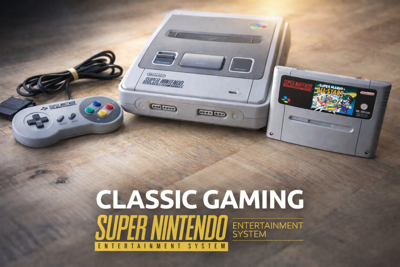 Super Nintendo SNES Konsole mit HDMI + Original Controller + Super Mario All-Stars