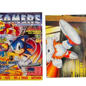 GAMERS Magazin Videospiele Zeitschrift mit Sonic/Tails Poster 01/1994