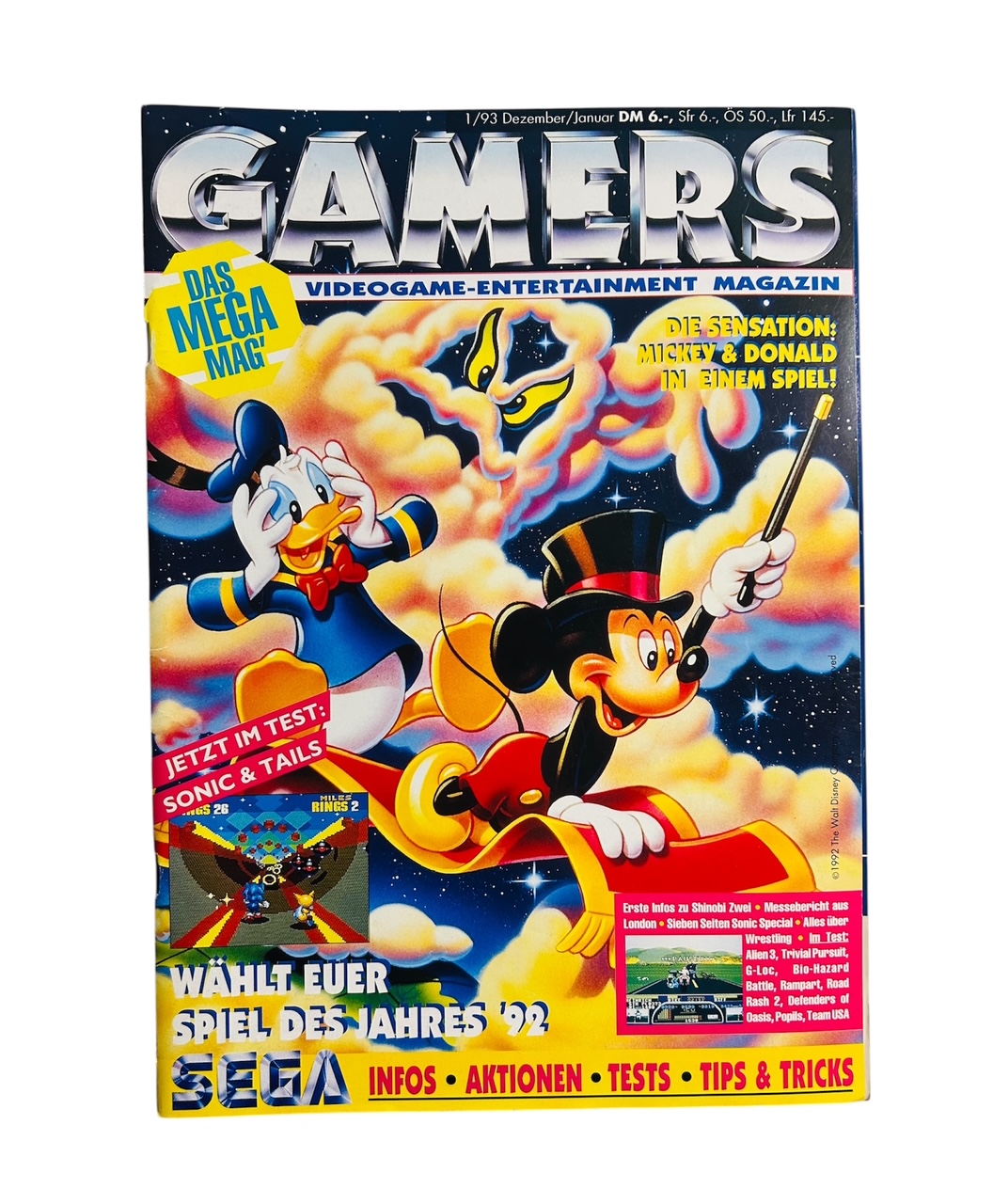 GAMERS Magazin Videospiele Zeitschrift 01/1993