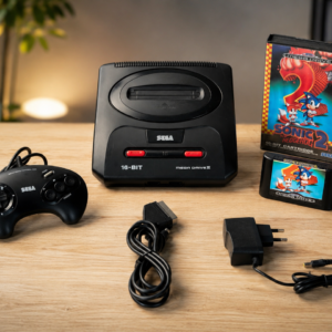 Sega Mega Drive 2 Konsole + High-Tech Scart Kabel + 1 Original Controller + Sonic Spiel + Zubeh&ouml;rpaket (SET)