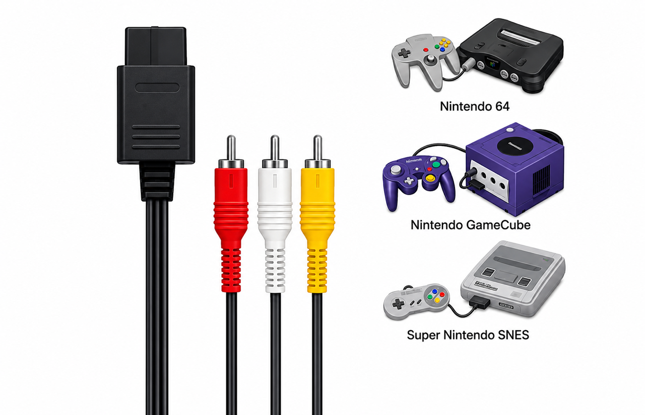 AV-Anschlusskabel für Super Nintendo, Gamecube, N64