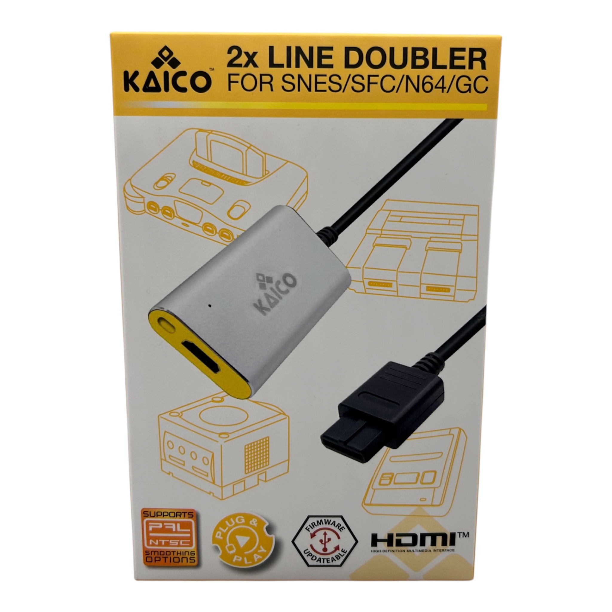 Kaico 2x Line Doubler HDMI Adapter für Super Nintendo SNES - N64 - GameCube - SFC